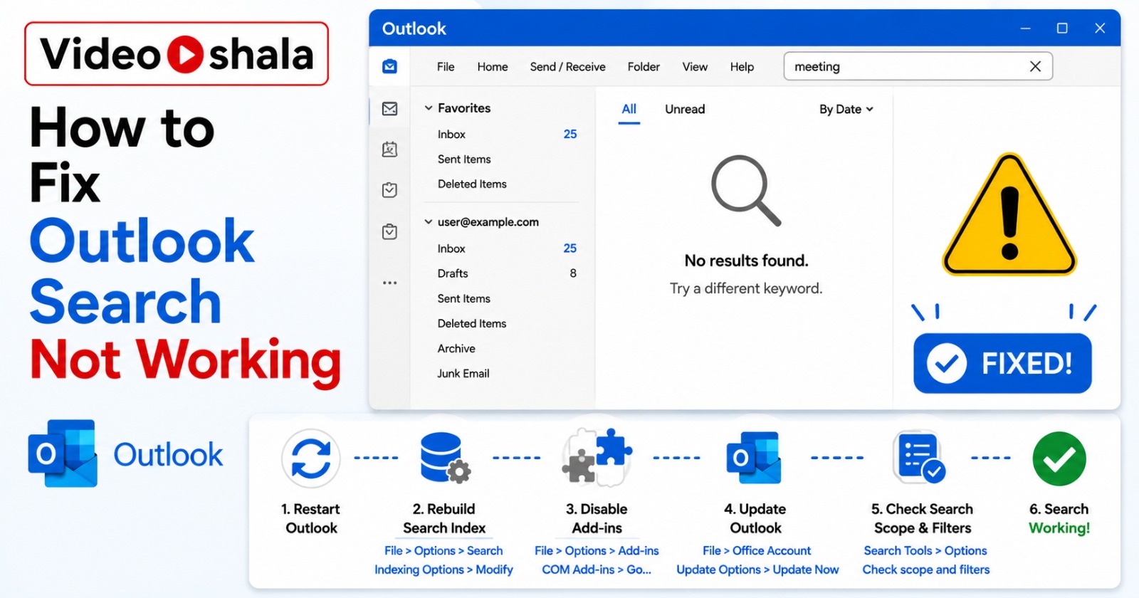 How to Fix Outlook Search Not Working
